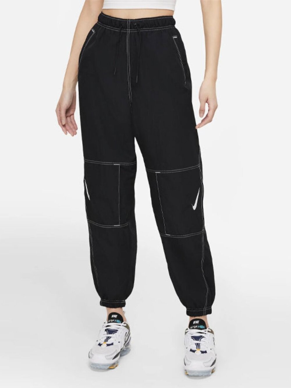 NIKE Sportswear Swoosh Repel Women's Pants In Black/white/white